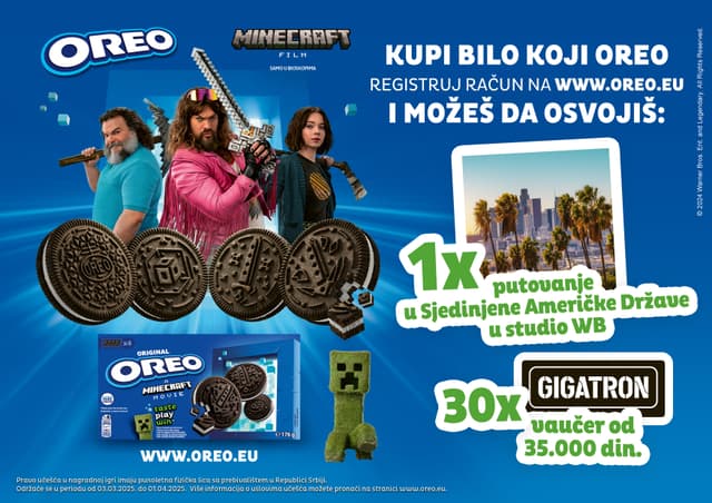 Brend Oreo se udružio sa Minecraft filmom
